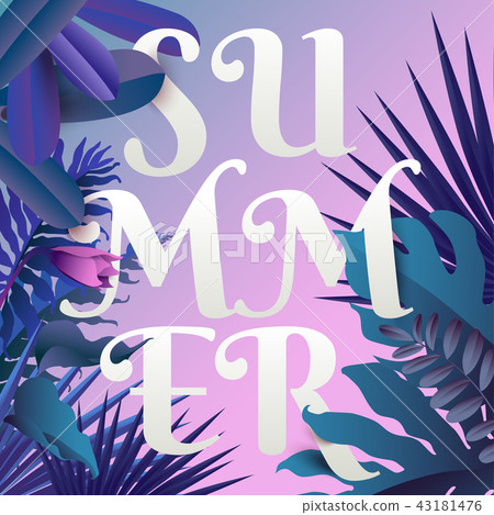 Amazing tropical forest design border frame Amazing tropical forest design border frame 43181476