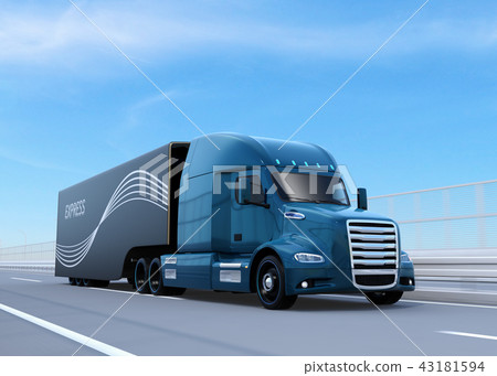 Metallic Blue running on expressway North America Specifications Fuel Cell Electric Truck Image Metallic Blue running on expressway North America Specifications Fuel Cell Electric Truck Image 43181594