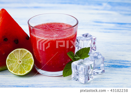 Watermelon juice,lime,mint and ice Watermelon juice,lime,mint and ice 43182238