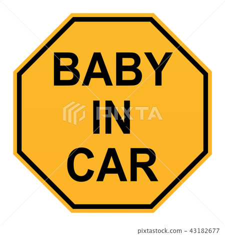 baby in car sign on white background. flat style. baby in car sign on white background. flat style. 43182677