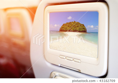 Aircraft In flight seat-back TV screen Aircraft In flight seat-back TV screen 43182709