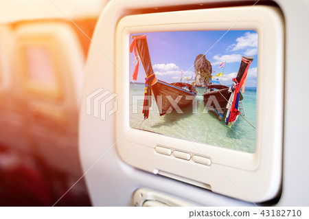Aircraft In flight seat-back TV screen Aircraft In flight seat-back TV screen 43182710