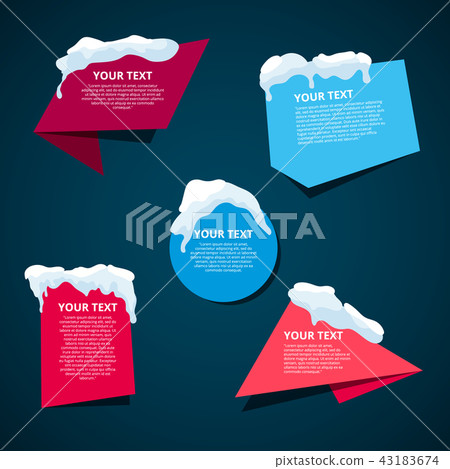 Winter style text templates origami for banner 43183674