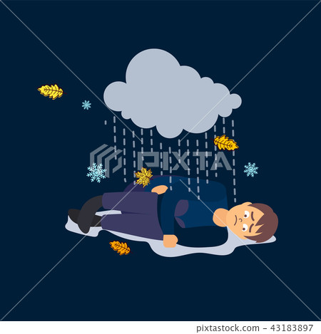 Sad man. Bad weather. Depression 43183897