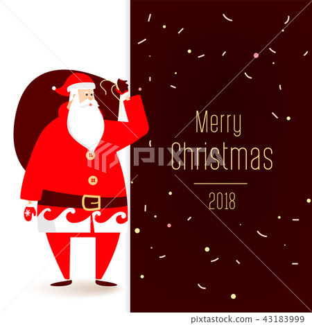 Big congratulatory signboard with Santa and tree Big congratulatory signboard with Santa and tree 43183999
