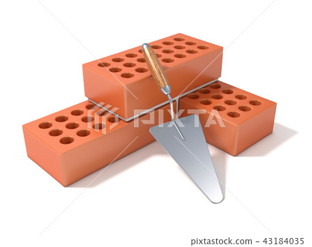 Concept of building the brick wall 43184035