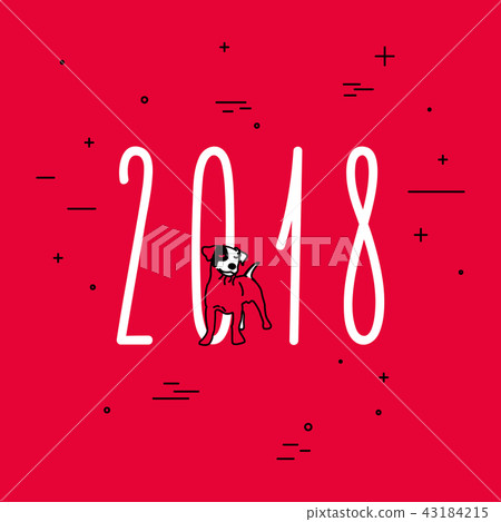 Collection of red Dog for 2018 year 43184215