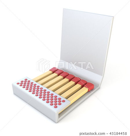 White cardboard matcbook Side view 3D White cardboard matcbook Side view 3D 43184458