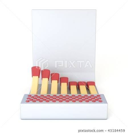 White cardboard matcbook Front view 3D 43184459