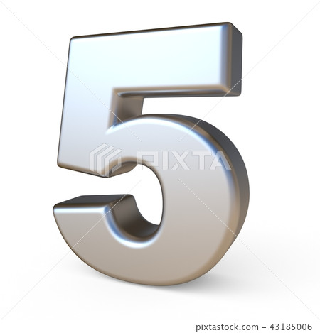 Metal font NUMBER FIVE 5 3D 43185006