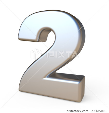 Metal font NUMBER TWO 2 3D 43185009