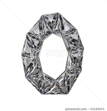 Crystal triangulated font letter O 3D render Crystal triangulated font letter O 3D render 43185655