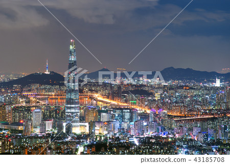 首爾市中心夜景 首爾市中心夜景 43185708