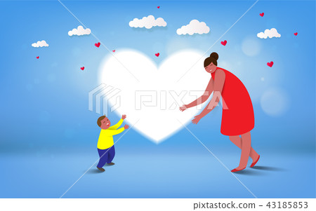 Happy mother's day. Mom and her son child Happy mother's day. Mom and her son child 43185853
