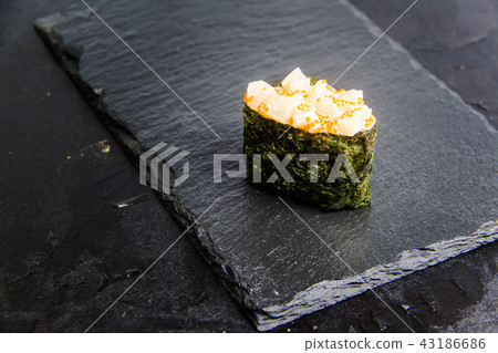 Sushi roll with vegetables. Japanese food. 43186686