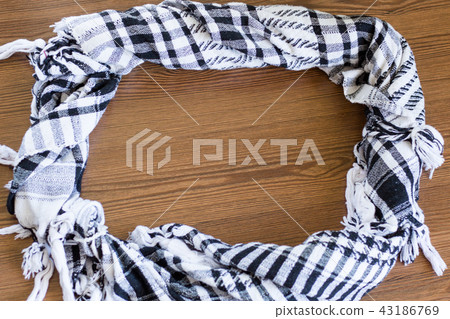 Frame from wool scarf. The keffiyeh 43186769