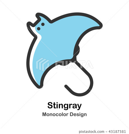 Stingray Monocolor Illustration 43187381