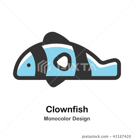 Clownfish Monocolor Illustration Clownfish Monocolor Illustration 43187420
