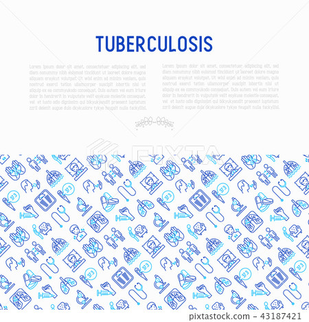 Tuberculosis concept with thin line icons Tuberculosis concept with thin line icons 43187421