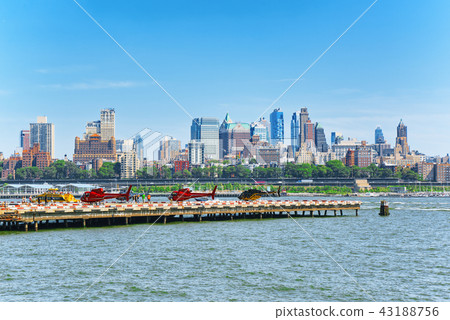 Lower Manhattan. The launch site for helicopters Lower Manhattan. The launch site for helicopters 43188756