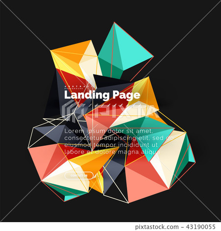 Polygonal geometric design, abstract shape made of triangles, trendy background Polygonal geometric design, abstract shape made of triangles, trendy background 43190055