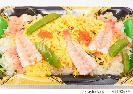 Delicious chirashi sushi lunch box Delicious chirashi sushi lunch box 43190629