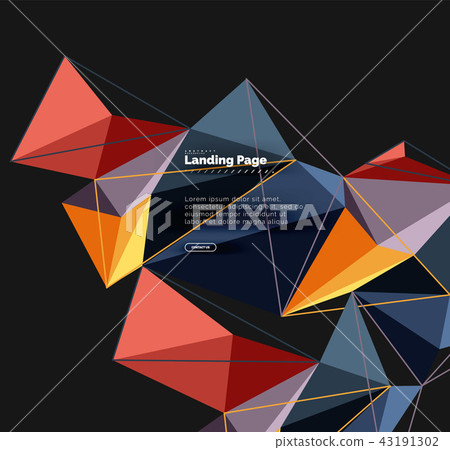 Vector 3d triangle abstract background, polygonal geometric design 43191302