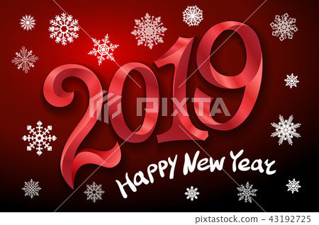 Happy New Year 2019. Greeting card. Happy New Year 2019. Greeting card. 43192725
