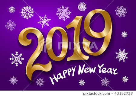 Happy New Year 2019. Greeting card. Happy New Year 2019. Greeting card. 43192727