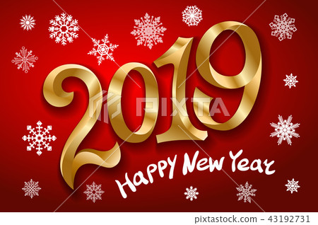 Happy New Year 2019. gold number on dark Happy New Year 2019. gold number on dark 43192731