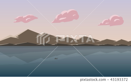 Landscape with lake and mountains.  43193372