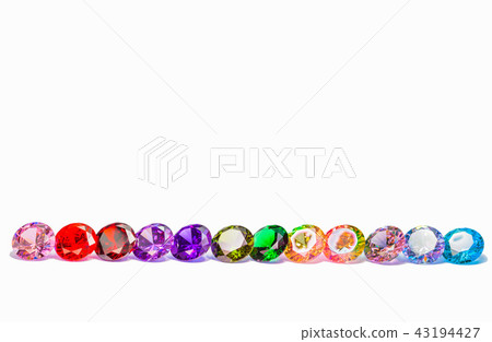 rainbow diamonds on the white background 43194427