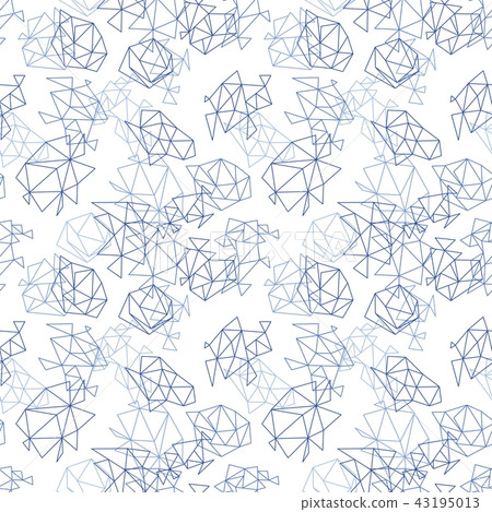 Abstract Geometric Vector Pattern in blue color 43195013