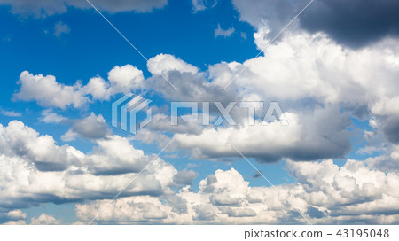 panoramic view of many white and gray clouds panoramic view of many white and gray clouds 43195048