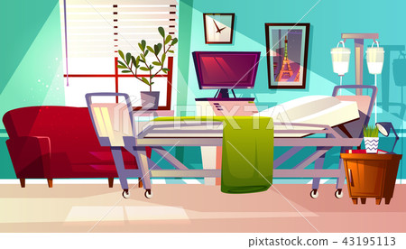 Hospital ward room interior vector illustration 43195113