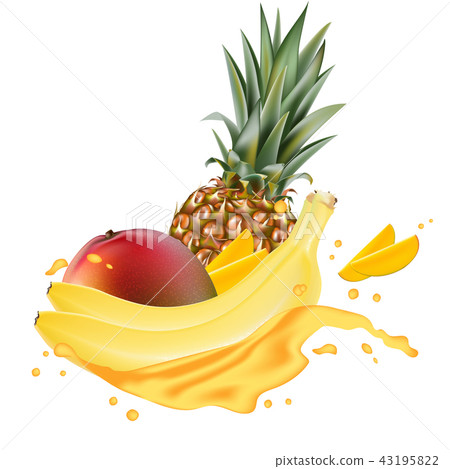 Vector ads 3d promotion banner, Realistic mango  43195822