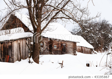 abandoned typical russian rural house in winter abandoned typical russian rural house in winter 43195867