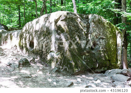 carved rock in stone-pit in Shapsugskaya zone carved rock in stone-pit in Shapsugskaya zone 43196120