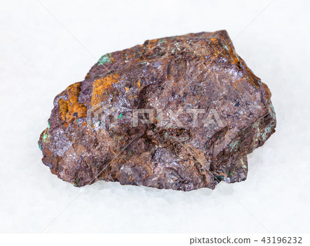 Cuprite and Malachite in Limonite rock on white 43196232