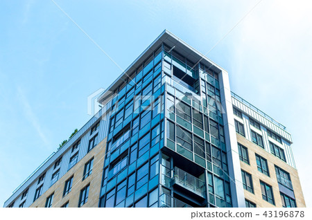 Modern condo buildings with huge windows in Montre 43196878