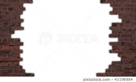 Broken brick wall 43196984