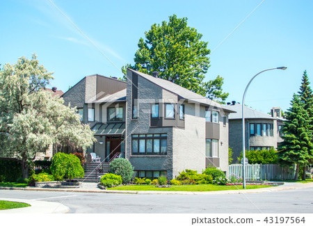 Luxury house in Montreal, Canada against blue sky Luxury house in Montreal, Canada against blue sky 43197564