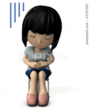A young lady who tolerates abdominal pain 43197993