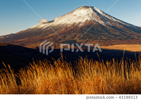Fuji in the morning seen from Lake Yamanaka and Akishin 43199313