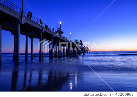 Landscape of Huntington Beach in America, California, at Magic Hour Landscape of Huntington Beach in America, California, at Magic Hour 43200902