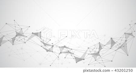 Abstract Connecting Dots And Lines With Geometric - Stock Illustration ...