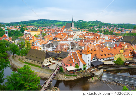 Cesky Krumlov city skyline in Czech Republic Cesky Krumlov city skyline in Czech Republic 43202163