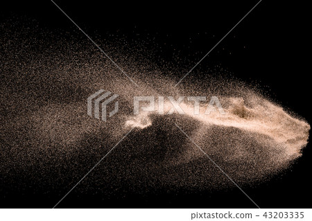 Dry river sand explosion.Sandy dust splashing. Dry river sand explosion.Sandy dust splashing. 43203335