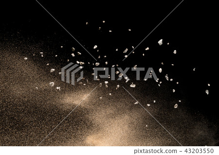 Dry river sand with stone explosion. 43203550