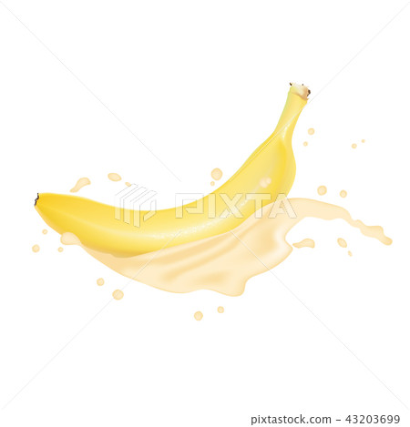 Realistic Banana Falling In The Splashing Realistic Banana Falling In The Splashing 43203699